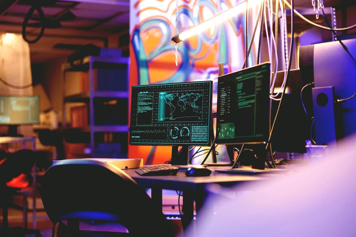 Design workspace with sketches and digital mockups showing user-centered design process